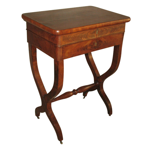Empire style work table in Cuban mahogany, mid-19th century