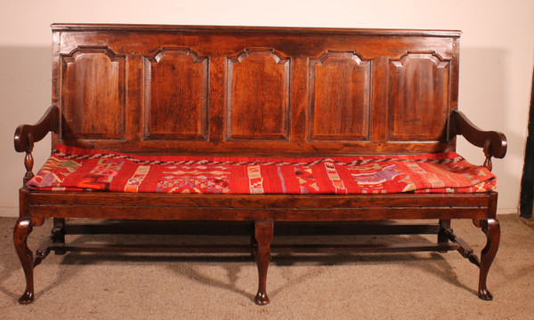 Chippendale Period Bench In Oak - 18th Century