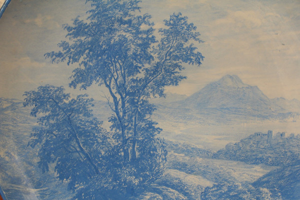 Grand plat de présentation en faïence de Premières, Jules Lavalle (1860-1880)
