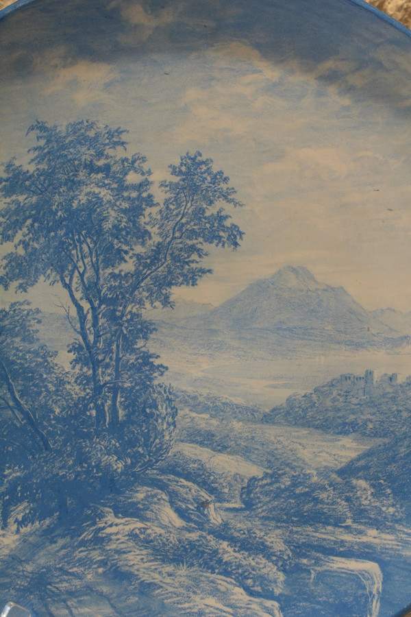 Grand plat de présentation en faïence de Premières, Jules Lavalle (1860-1880)