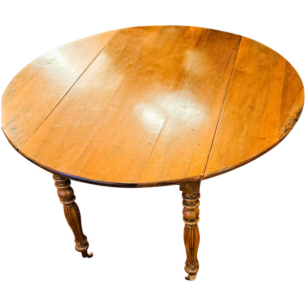 Louis-Philippe-Tisch mit zwei Klappen aus hellem Kirschholz, Ende des 19. Jahrhunderts 