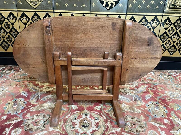Table basse cible vigneronne en chêne 