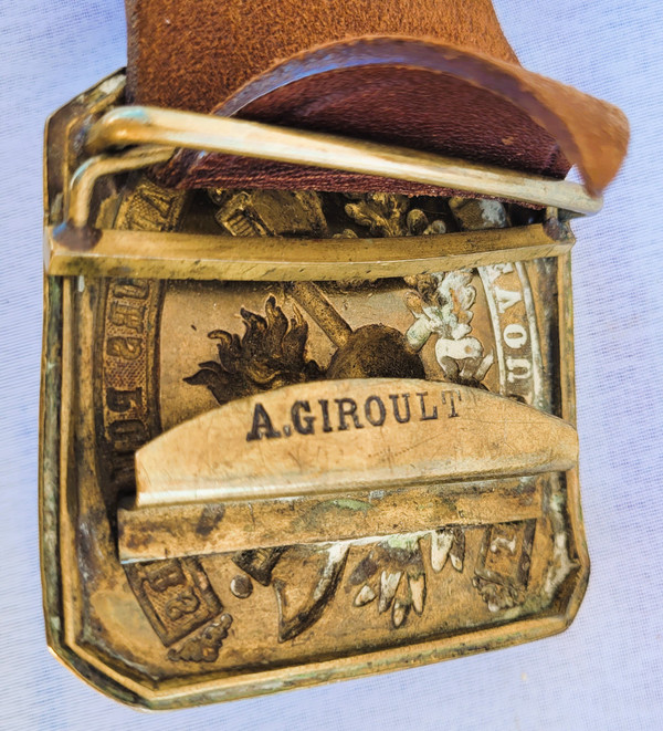 Ceinture de sapeurs pompiers devouement plaque