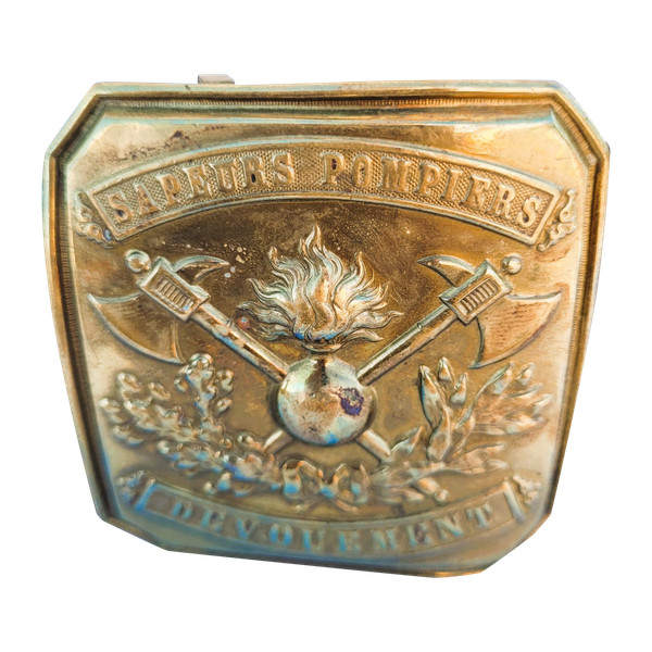 Ceinture de sapeurs pompiers devouement plaque