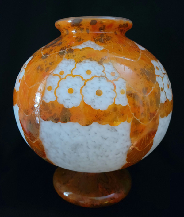 Grande vaso a sfera LeVerre Français-Charder del 1927