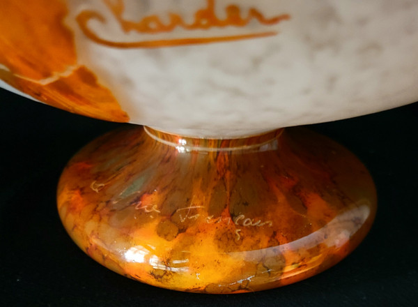 Grande vaso a sfera LeVerre Français-Charder del 1927