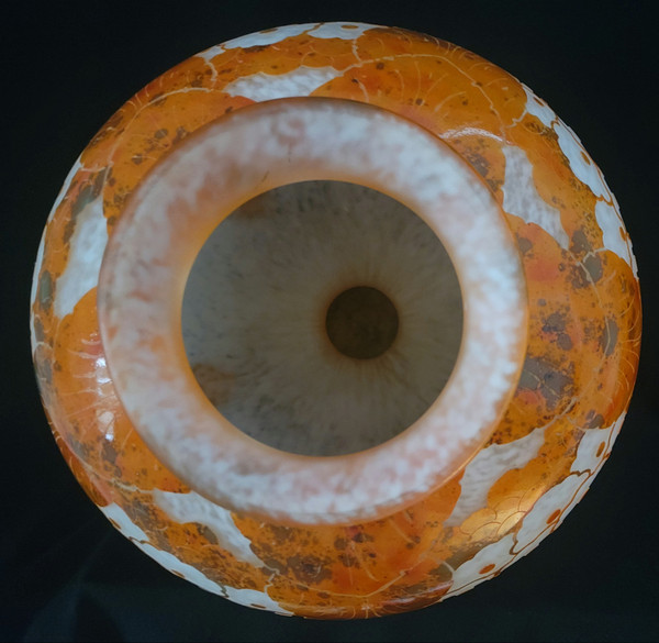 Grande vaso a sfera LeVerre Français-Charder del 1927