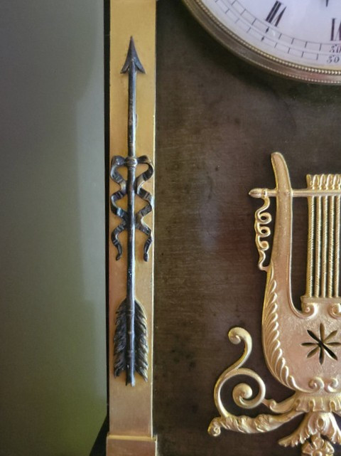  Empire style ormolu and patinated marble pendulum clock