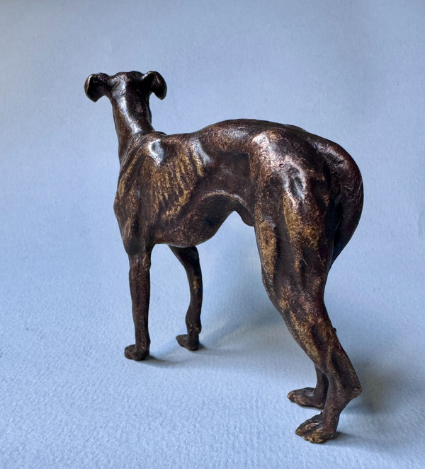 Greyhound in bronze from Vienna, dog sculpture