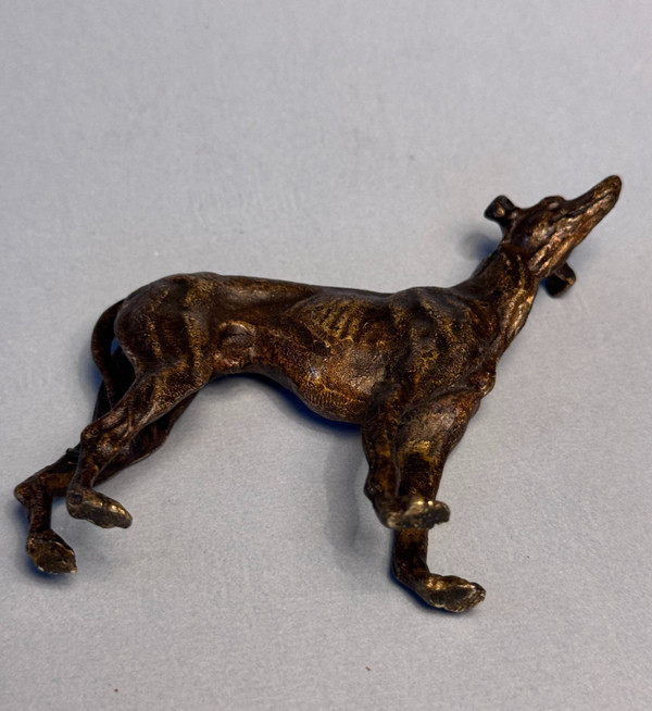 Greyhound in bronze from Vienna, dog sculpture