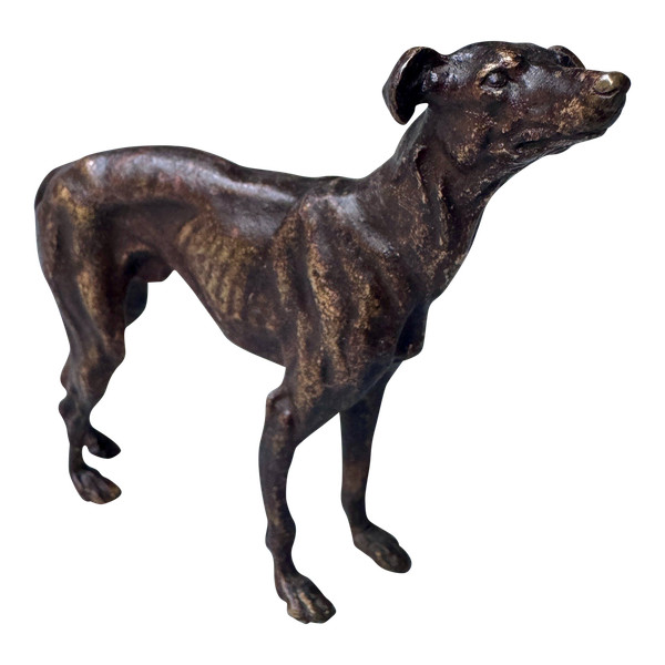 Greyhound in bronze from Vienna, dog sculpture