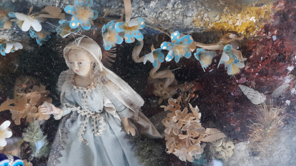  VERRE FILÉ DE NEVERS crèche verre filé de Nevers et mica 