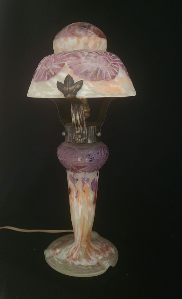 C. Schneider : lampe champignon "Ancolies "signée Charder/Le Verre Français"  1927 61928