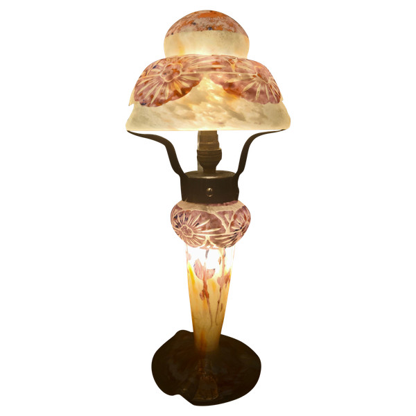 C. Schneider : lampe champignon "Ancolies "signée Charder/Le Verre Français"  1927 61928
