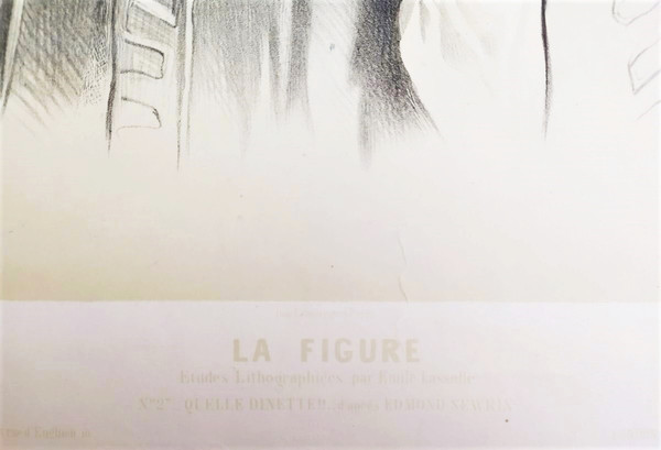 Portrait De Jeune Garçon Ou Allégorie De l'Automne Par Emile Lassalle Lithographie 19ème