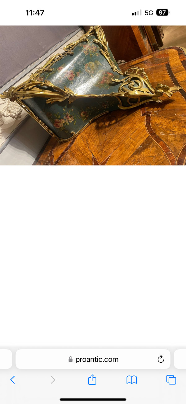 Grand Cartel D’époque Louis XV En Vernis Martin 