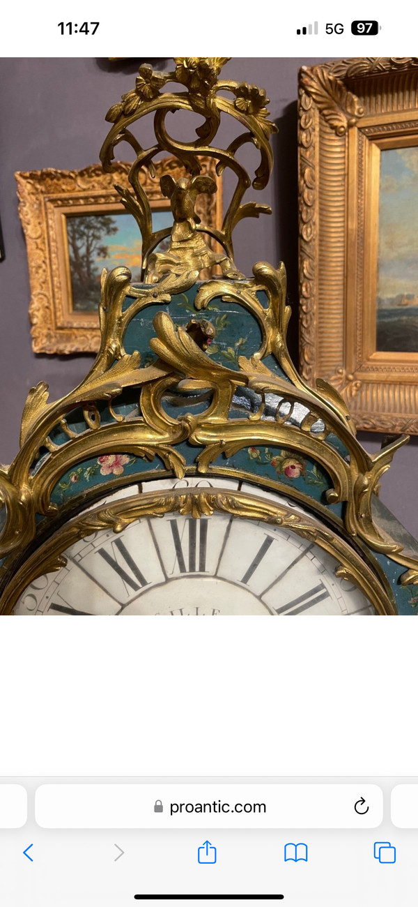 Grand Cartel D’époque Louis XV En Vernis Martin 