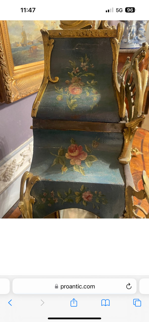 Grand Cartel D’époque Louis XV En Vernis Martin 