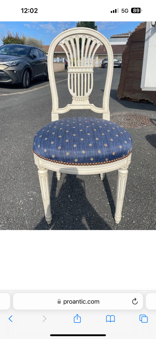Suite De 6 Chaises De Style Louis XVI Modèle Fer à Cheval 
