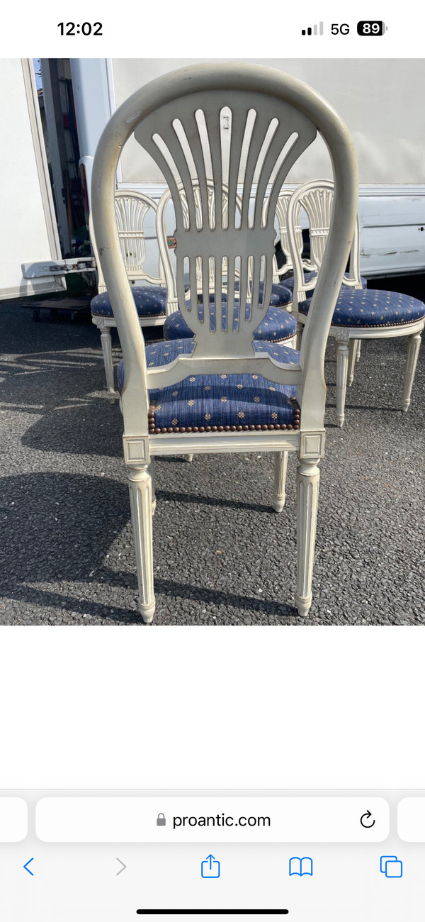 Suite De 6 Chaises De Style Louis XVI Modèle Fer à Cheval 