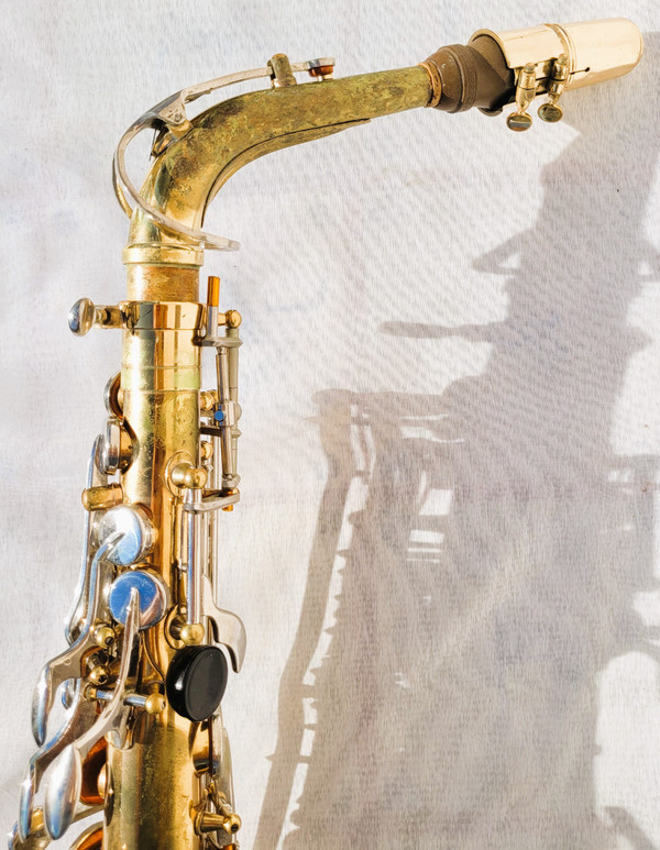 Sakura saxophone with case