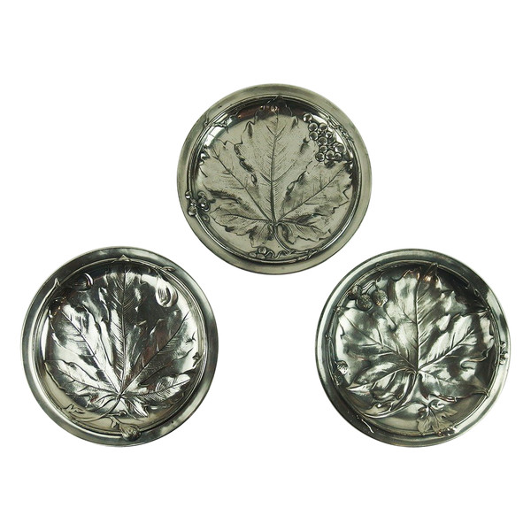Set di tre piatti d'argento Art Nouveau di Gallia Christofle