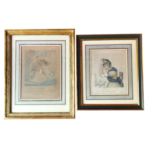 Portraits de jeunes femmes, XIXème siècle