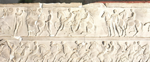 Gipsfries des Parthenon in Rom Anfang des 20. Jahrhunderts