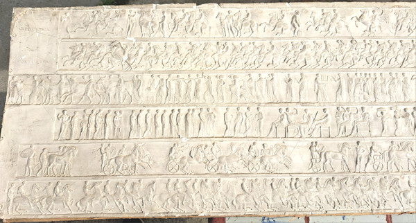 Gipsfries des Parthenon in Rom Anfang des 20. Jahrhunderts