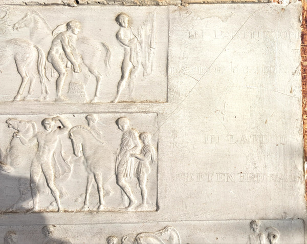 Gipsfries des Parthenon in Rom Anfang des 20. Jahrhunderts