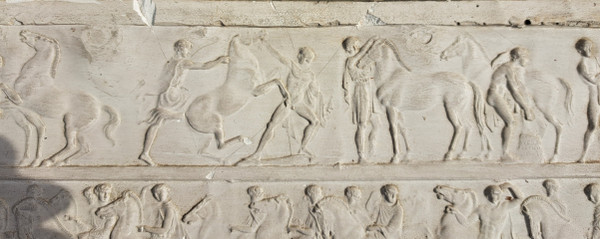 Gipsfries des Parthenon in Rom Anfang des 20. Jahrhunderts