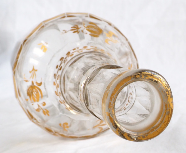 Louis XVI period carafe in cut and gilded glass - 18th century