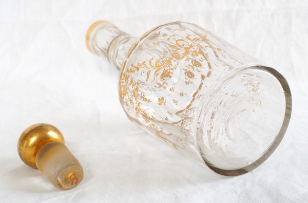 Louis XVI period carafe in cut and gilded glass - 18th century