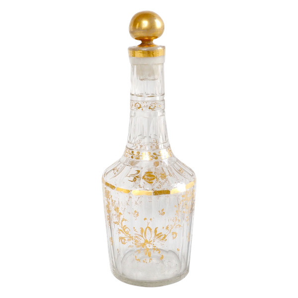 Louis XVI period carafe in cut and gilded glass - 18th century