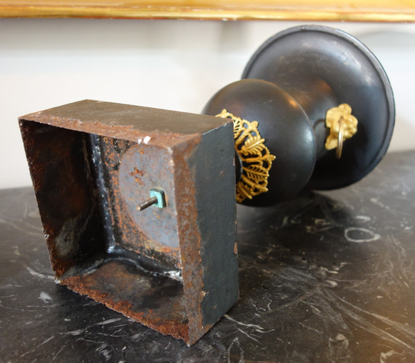 Rare cast iron and gilt bronze vase, Empire period