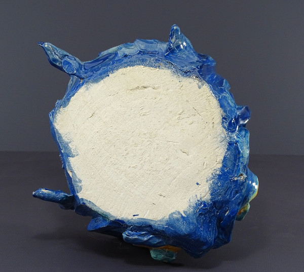 Philippe Rochette-castel (1941-2023), Vide-poches, enamelled Ceramics En Camaïeu De Bleu.