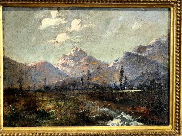 GEMÄLDE / ÖL AUF TAFEL, SIGNIERT VON NARCISSE DÍAZ DE LA PEÑA "LES ALPES".