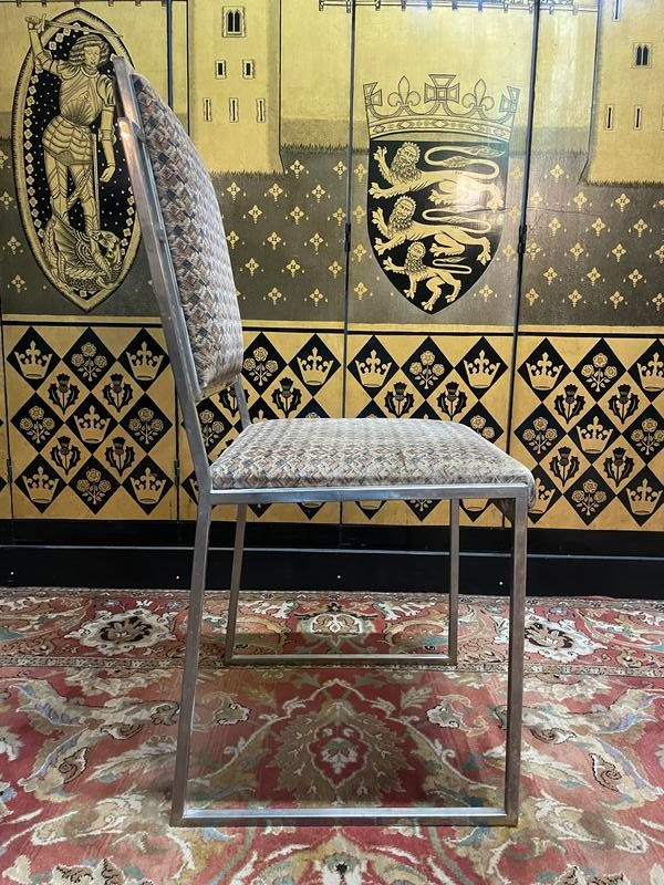Suite de 6 chaises 1970 Willy Rizzo inox