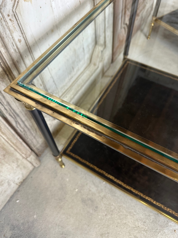 Paire de tables 20eme en bronze doré et patiné