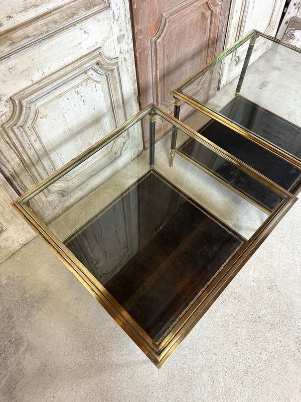 Paire de tables 20eme en bronze doré et patiné