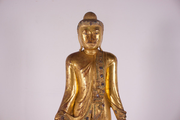 Bouddha debout Birmanie, Mandalay (127cm)