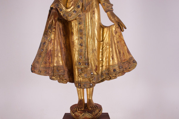 Bouddha debout Birmanie, Mandalay (127cm)