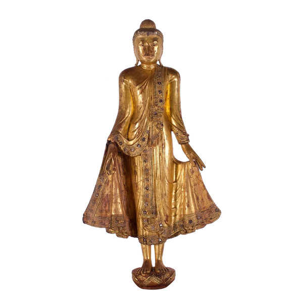Bouddha debout Birmanie, Mandalay (127cm)