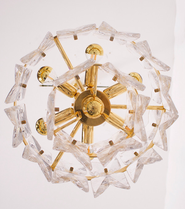 Lustre laiton doré et cristal “Corina”, Kalmar.