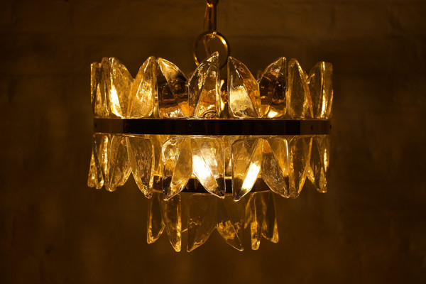Lustre laiton doré et cristal “Corina”, Kalmar.