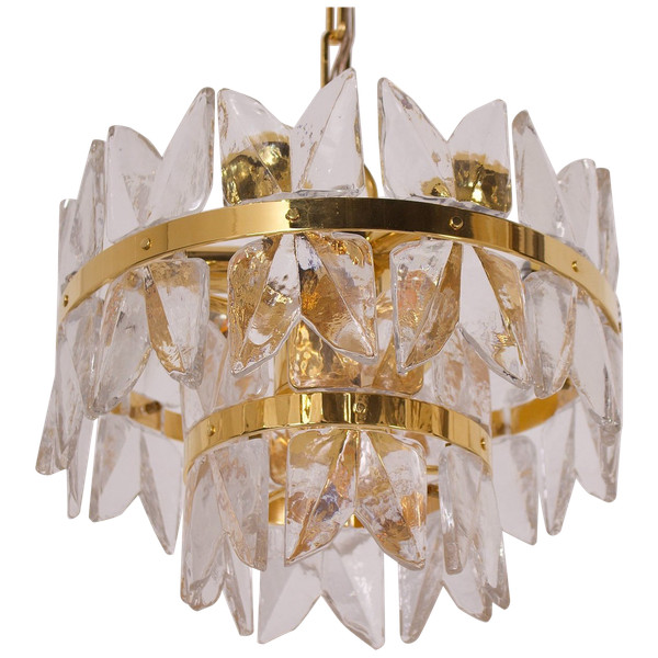 Lustre laiton doré et cristal “Corina”, Kalmar.
