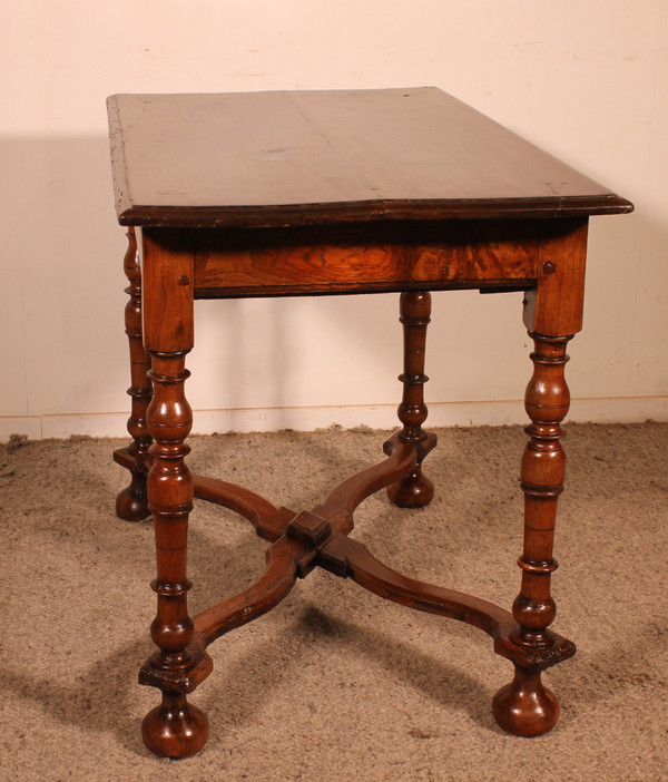 Louis XIV Walnut Writing Table Or Occasional Table From The17th Century