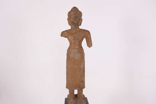 Khmer female deity in stoneware
