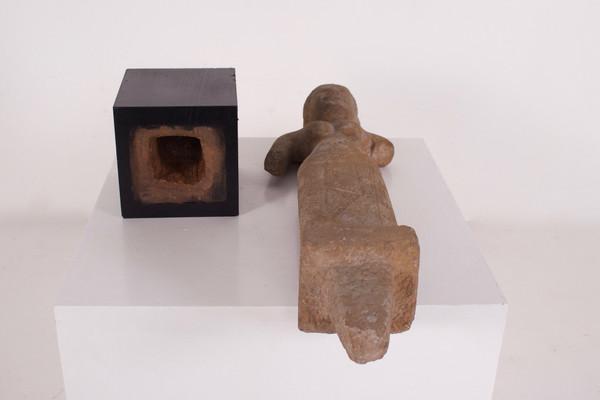Khmer female deity in stoneware