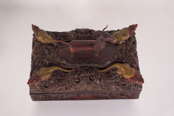 Hindu ritual set with bull and rats (Shiva & Ganesh)
